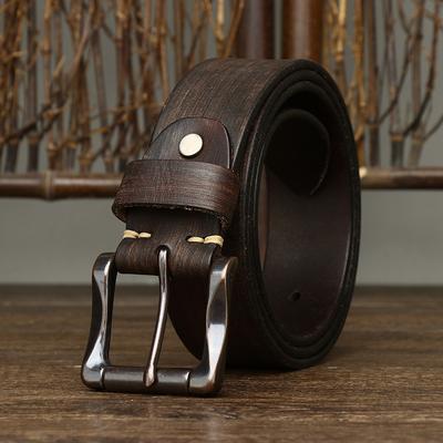 Retro Trend Niche Belt Men'S Leather Pin Buckle First Layer Pure Cowhide Casual Trend Versatile Young People Jeans