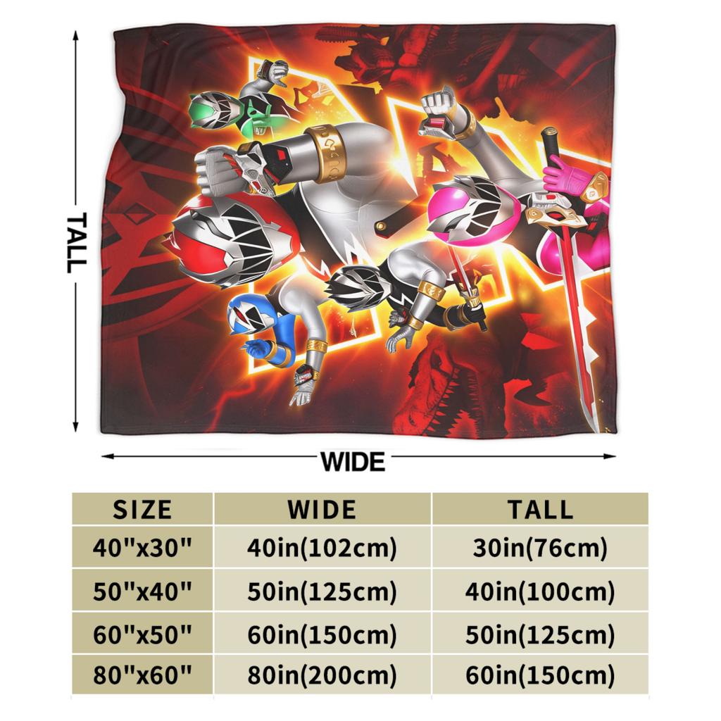 M-Mighty Morphin Blanket Cartoon P-Power Rangers Decorative Flannel Throw Blanket For Super Warm Bedspread Birthday Present