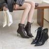 Eilyken New Sexy Thin Heels Cross Lace-up Women Ankle Boot Pointed Toe Zipper Party Dress Ladies Shoes
