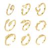 Adjustable 18K Gold Toe Rings For Women Beach Open Toe Rings Flower Arrow Tail Pinky Band Rings Barefoot Foot Jewelry