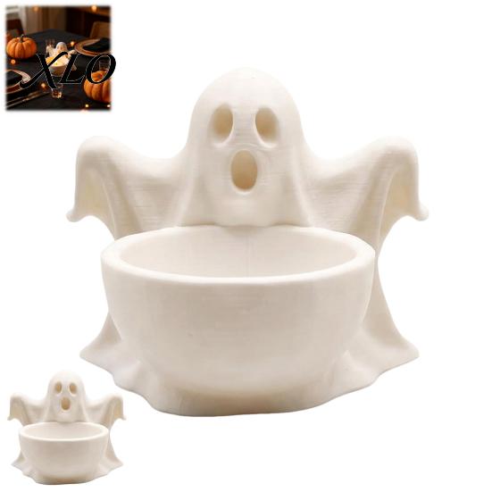 Ghost Ornaments for Halloween 3D Printed Storage Ornament, Cute Candy Bowl, Desktop Decor Jewelry Holder, Creative Desk Organizer Home Office