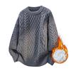 Men's Korean Style Cable Knit Round Neck Sweater - 2025 Autumn/Winter Trendy Youth Jacquard Layer