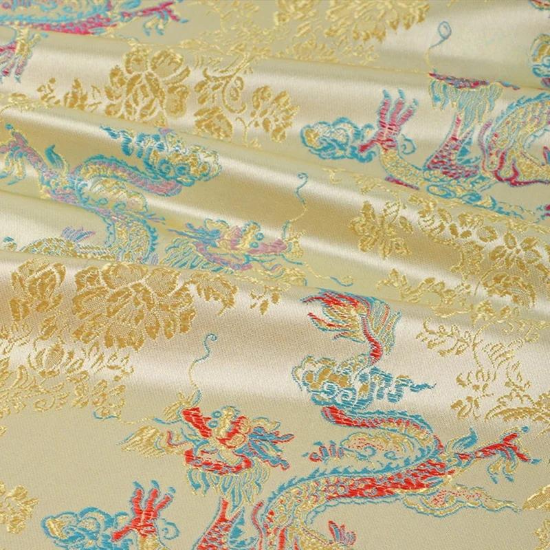 100x145cm 3D Relief Damask Fabric Brocade Jacquard Flower Pattern Fabric DIY Sew New Chinese Cheongsam Dress Hanfu Garments