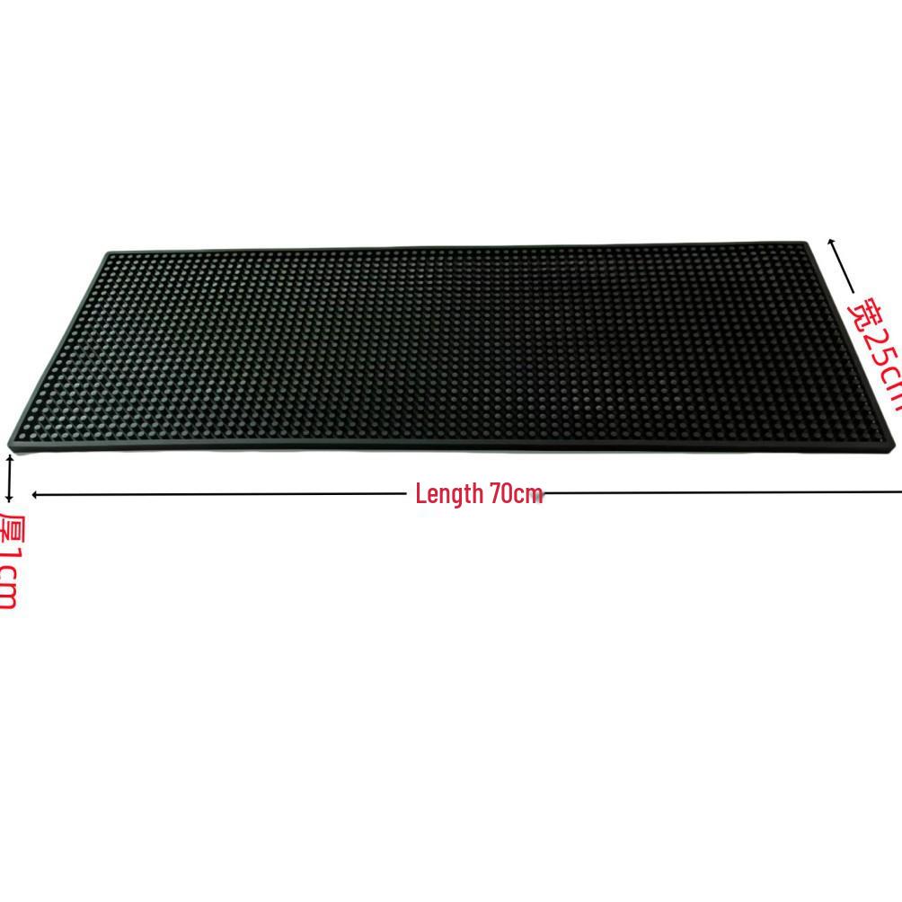 Black Non-slip Heat-insulating Rubber Bar Mat and Teaware Drainer Coaster