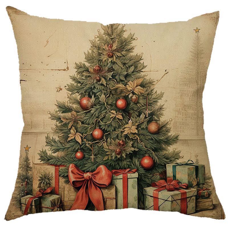 

Наволочка с рождественским принтом из льна для дома, дивана, автомобиля и офиса 45cm x 45cm