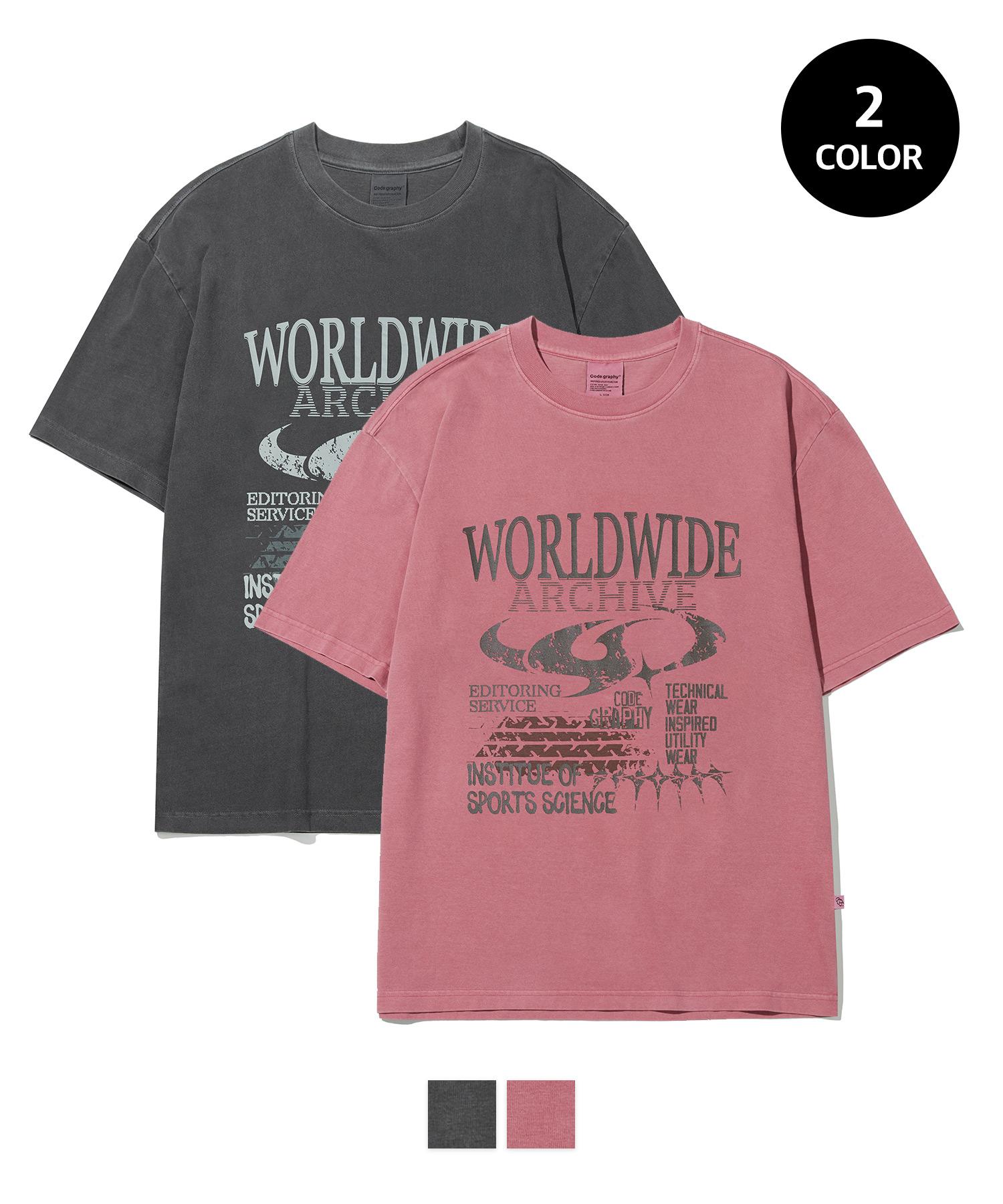 Code Graphy Worldwide Pigment Short Sleeve T-Shirt Pink/L