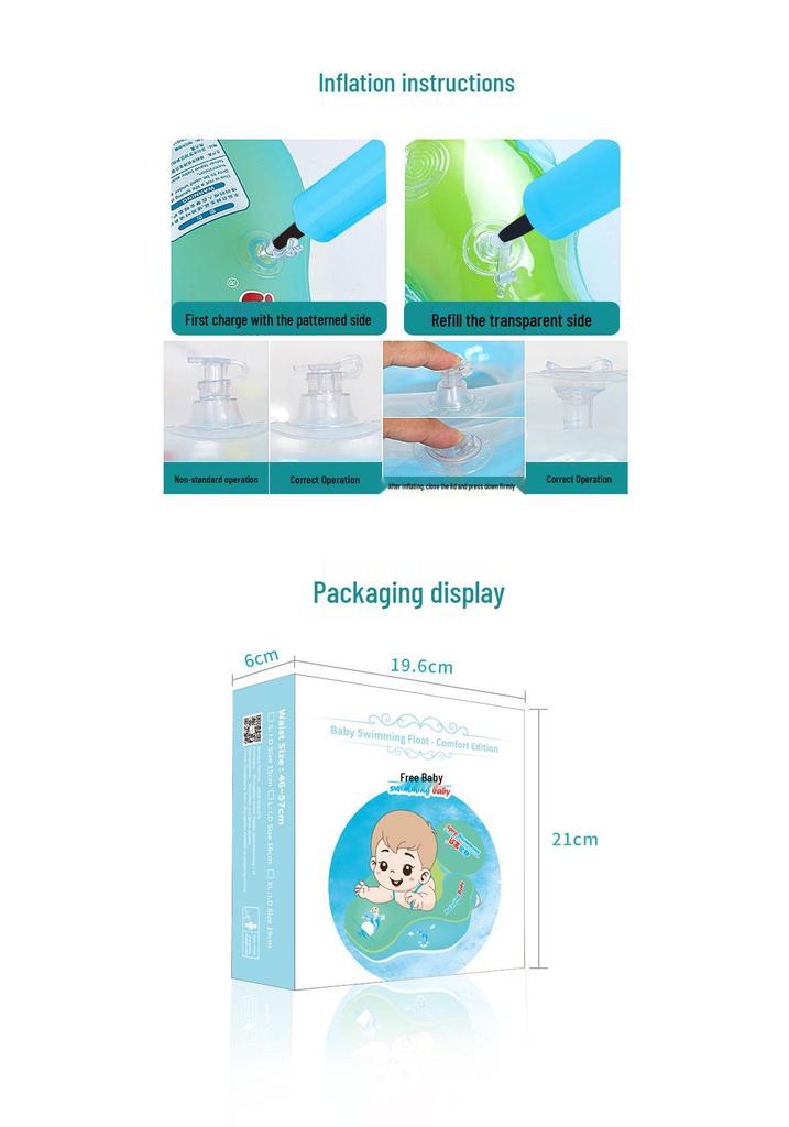 Anti-Flip Baby Swimming Ring: Armpit Floater for 0-3 Year Olds