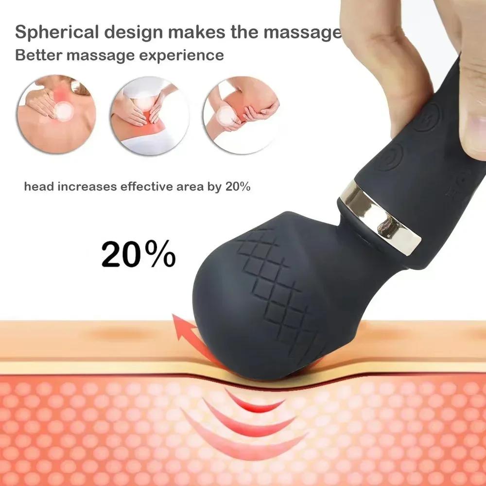 Powerful Dildos Vibrator Double-ended Wand G-Spot Massager Stimulator Anal Plug Sex Toy For Couple Clitoris Stimulator for Adult