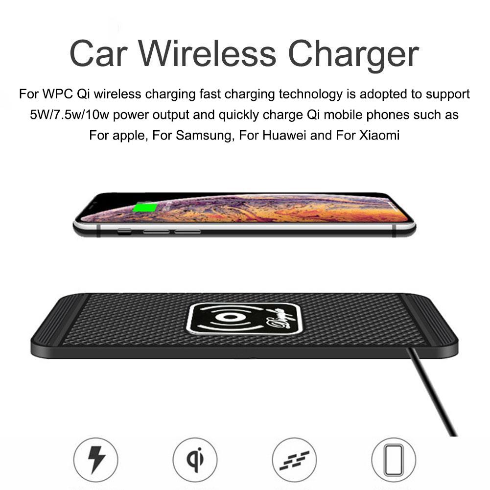Type-C Car Wireless Charger 15W Intelligent Automatic Sensing Non-Slip Rubber Fast Charging Pad For Huawei Apple F8Y0