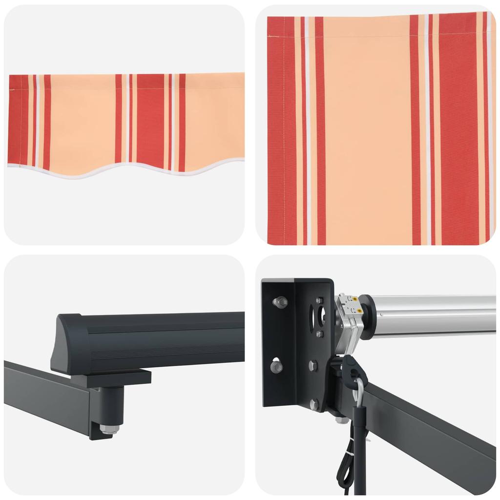 Retractable Awning Yellow and Orange 300 x 250 cm Polyester and Metal