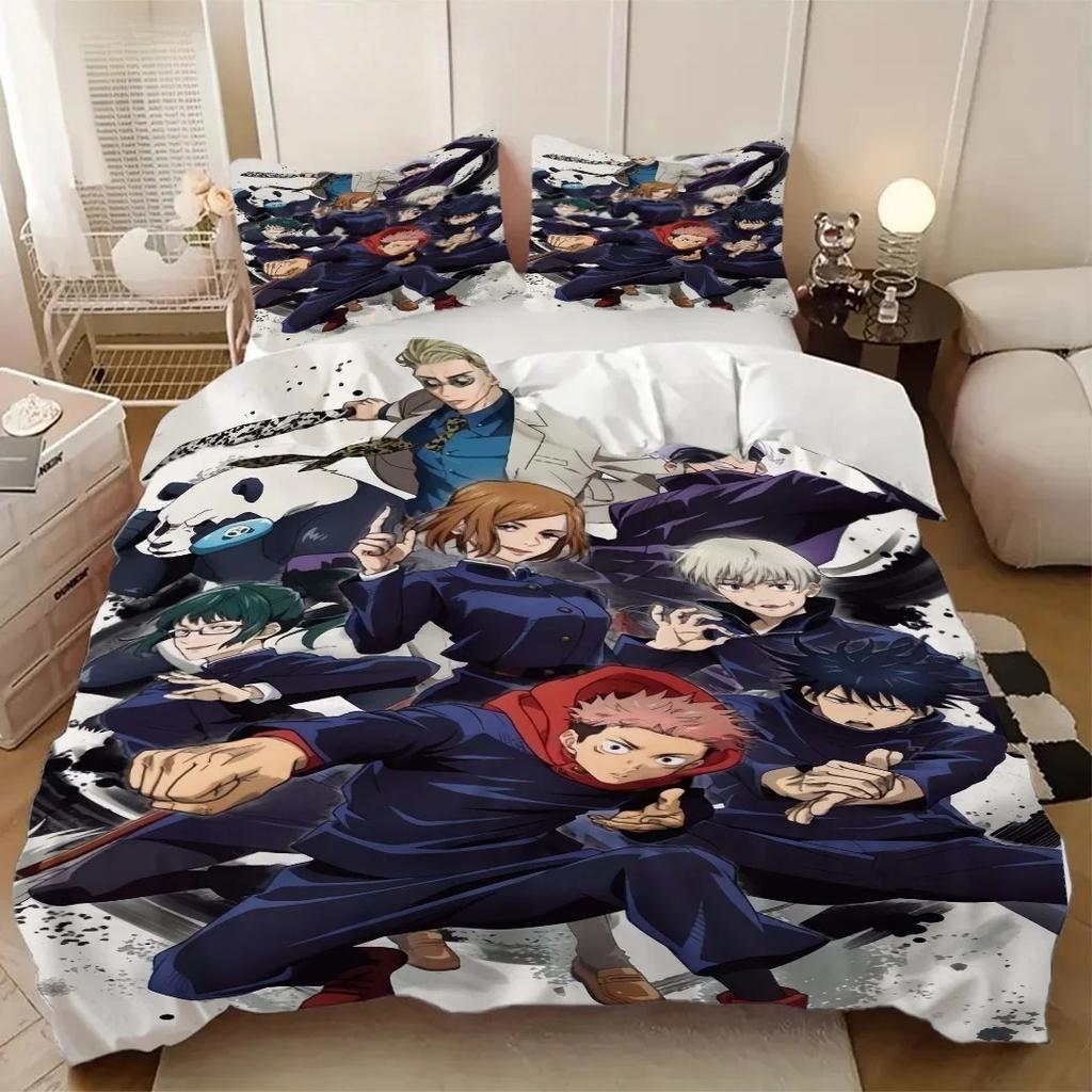 Duvet Cover Pillowcase Jujutsu Kaisen Satoru Gojo Bedding Set 2/3piece Set Adult Kid Bedroom Single Large Size Home Textiles