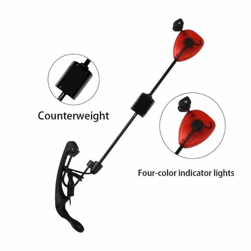 4Pcs Bites Alarm Indicators Sensitive Fishing Bites Indicator LED Illuminated Fishing Swingers Set Fishing Equipment