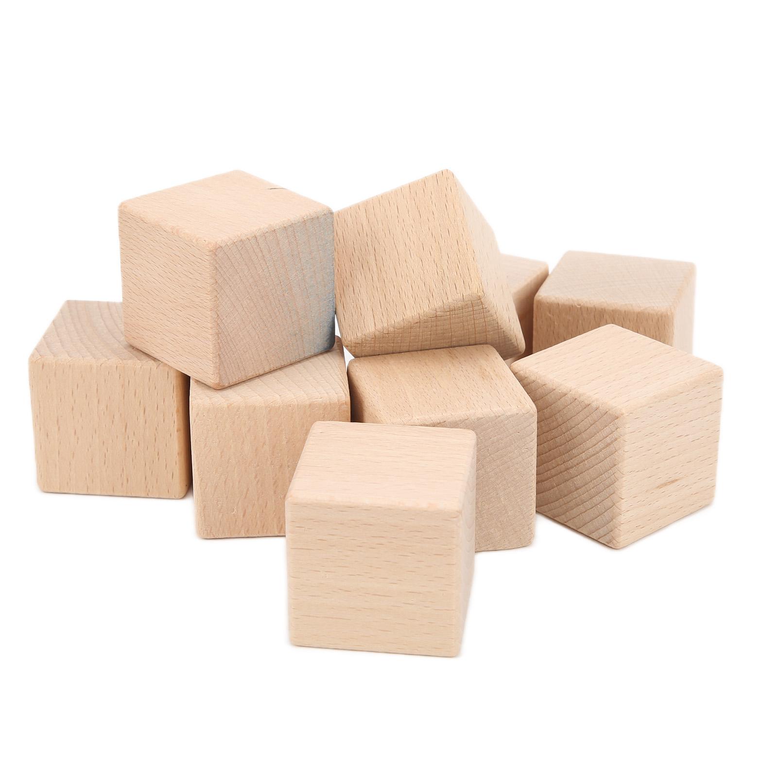 

10Pcs Unfinished Wooden Blocks 4cm Smooth Durable Sturdy Uniform Size Small Wood Cubes for Crafts DIY Home Decor