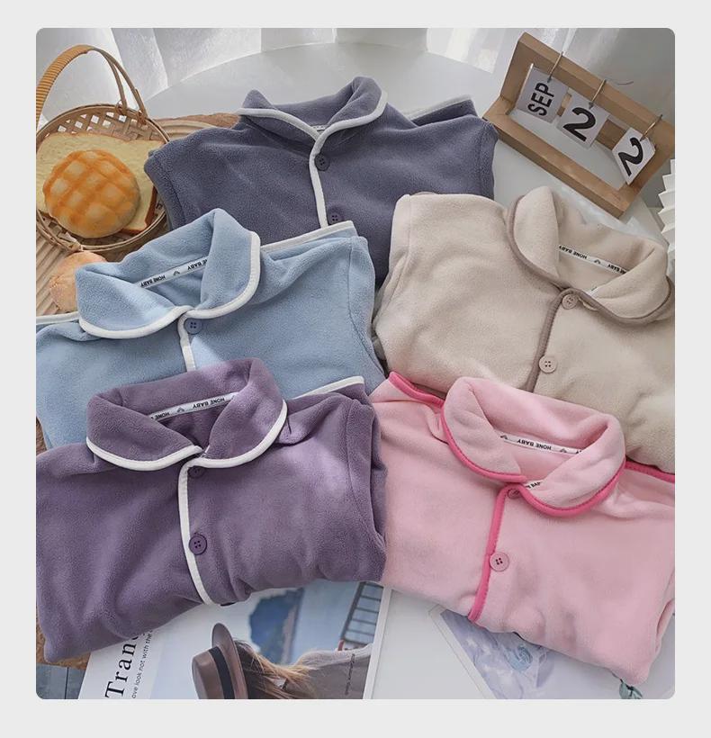 Seturi de Haine de Casă din Fleece pentru Copii pentru Toamnă/Iarnă - Seturi de Pijamale și Pantaloni pentru Băieți și Fete, Ținute Călduroase Părinte-Copil