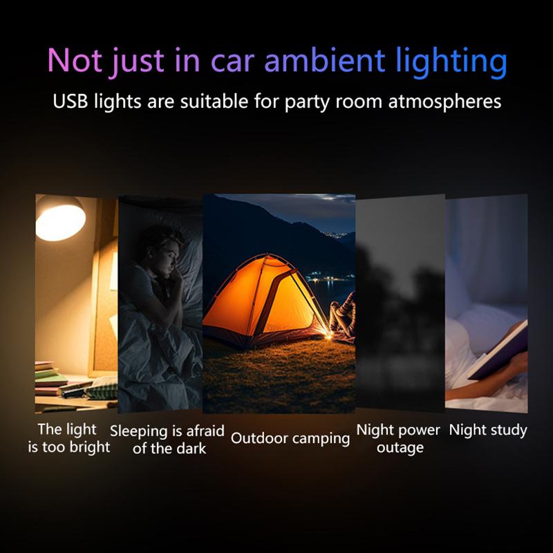 Universal Usb Car Interior Ambient Atmosphere Light Mini Led Signal Lamp For Truck Vehicles Decorations Pc Auto Plug And Play
