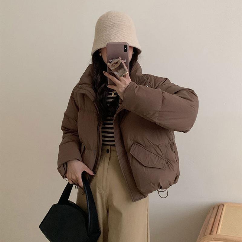 Foreign Fashion White Duck Down Short Down Jacket Women's Winter New Stand-up Collar Warm Small Coat Tide