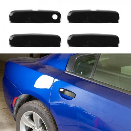 4x Exterior Door Handle Trim Cover Decoration for Dodge Charger 2010- Black