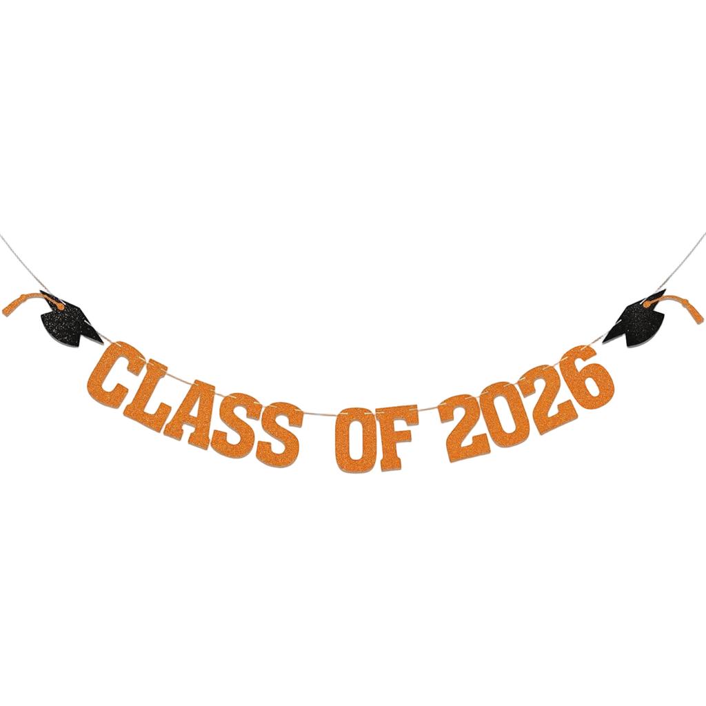 2026 Graduation Party Decoration Decoration Sparkling String Flag Hat Pulling Flower