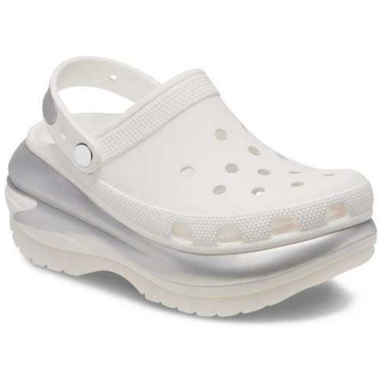 Crocs Comfortable Versatile Clogs Unisex Footwear White Silver 210368-138