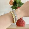 Vintage Street Heart Jewel Bracelet Gold Silver Strap Diamond Dy Strap Chain
