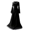 Women Medie Dress Renaiss Fit Irregular Long Sleeve Cosplay Maxi Dress