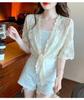 Women's Summer Lace Chiffon Shawl Cardigan - Lightweight Mid-Sleeve Top for Sun Protection