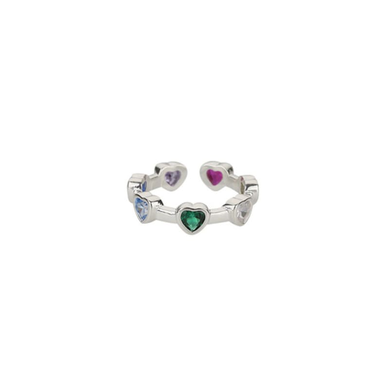 Charmy silver rainbow love-ring