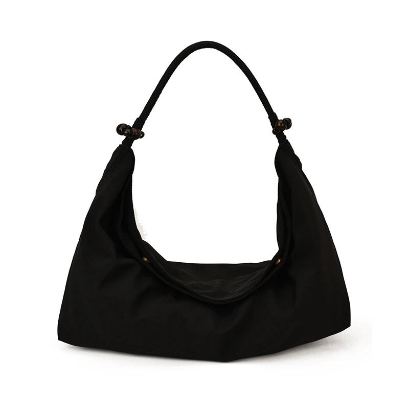 

Fashi Nyl Solid Color Hasp Shoulder Bags Brand Sewing Large Capacity Bags for Women High Quality Versatile Sweet Handbags чёрный