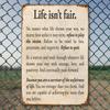 Inspirational Life Is Not Fair Metal Sign    Vintage Iron Wall Decor with Motivational Quote Perfect for Home Office Cafe