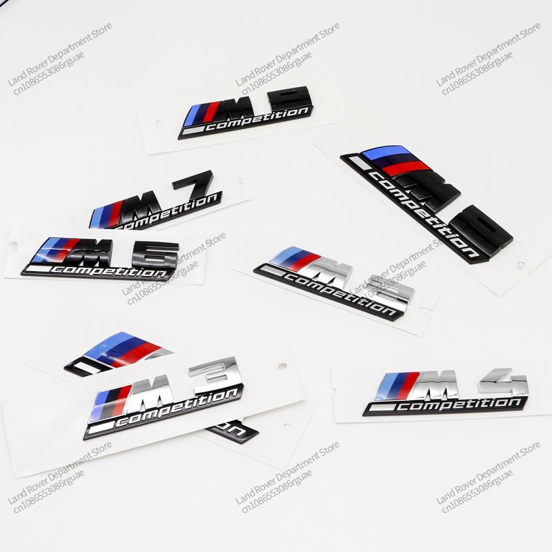 3D ABS Silver Black  Car Rear Trunk Stickers Competition Letters Badge Logo For BMW M Logo M1 M2 M3 M4 M5 M6 M7 M8 Competition