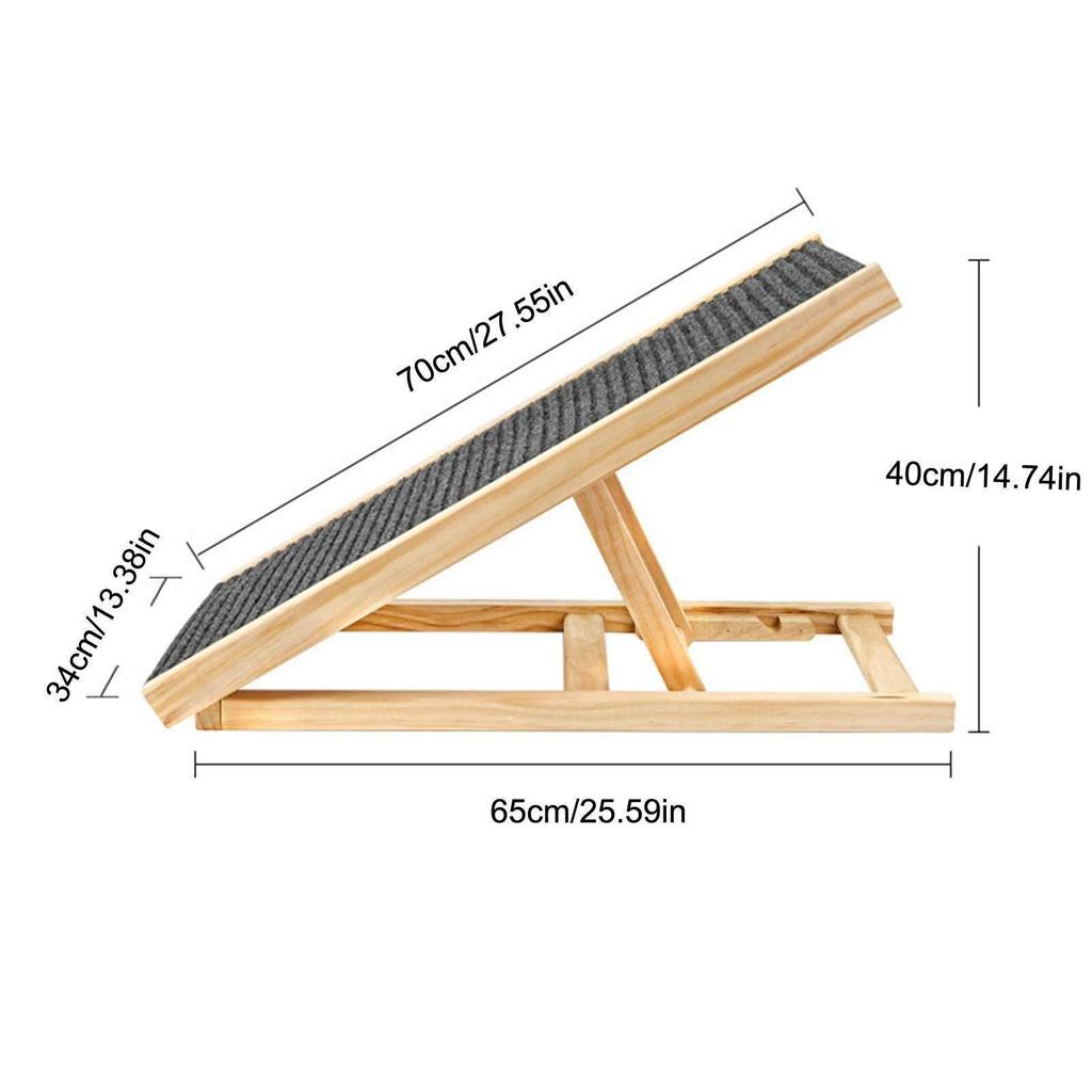 Verstellbare Hundetreppe aus Massivholz: Faltbare Haustiertreppe für Autos und Sofas
