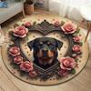 Heart-shaped Border and petsRound Area Rug,Carpet Rug for Living Room Bedroom Sofa Playroom Decor,Non-slip Floor Mat