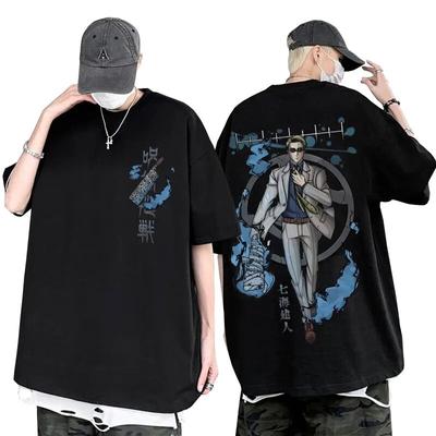 Japońskie anime Jujutsu Kaisen Nanami Kento graficzna koszulka unisex Vintage Manga koszulka z krótkim rękawem unisex Hip Hop koszulki oversize