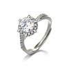 S925 Sterlingsilber Moissanit Diamantring & Armband-Set mit gedrehtem Arm