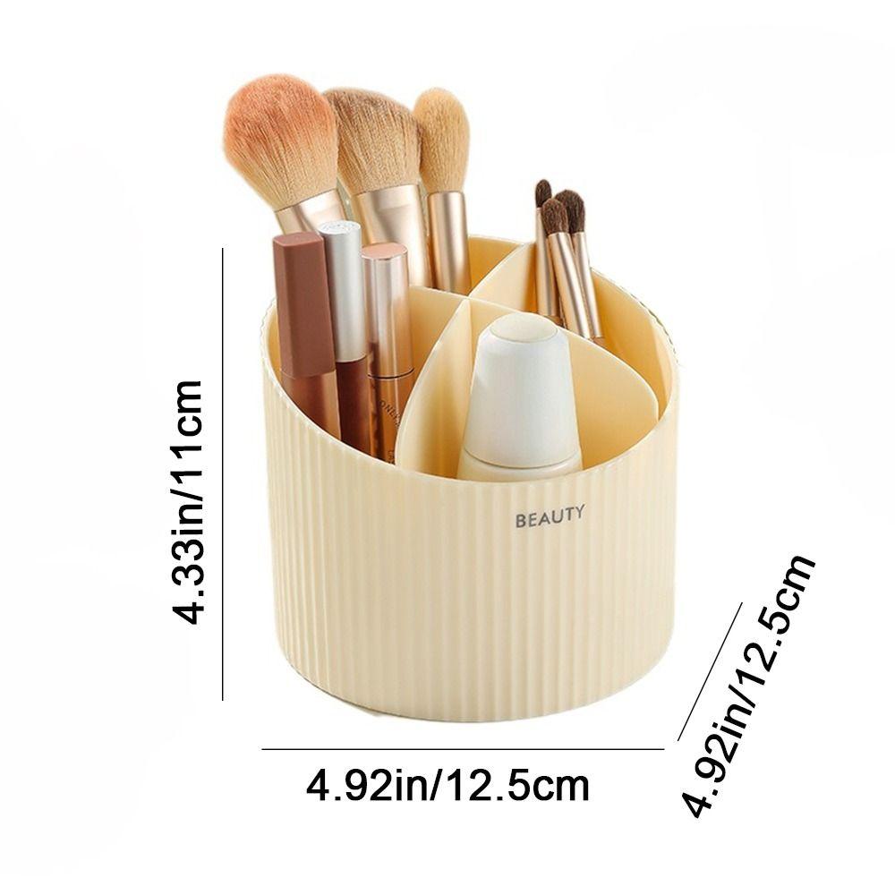 

Большая емкость 6-секционный органайзер для кистей для макияжа пластиковый держатель для ручек туалетный столик Yellow-Round