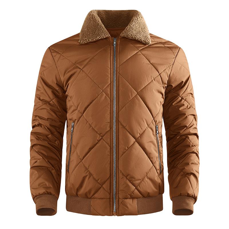 

Зимняя утепленная и утолщенная мужская повседневная термокуртка с меховым воротником M коричневый