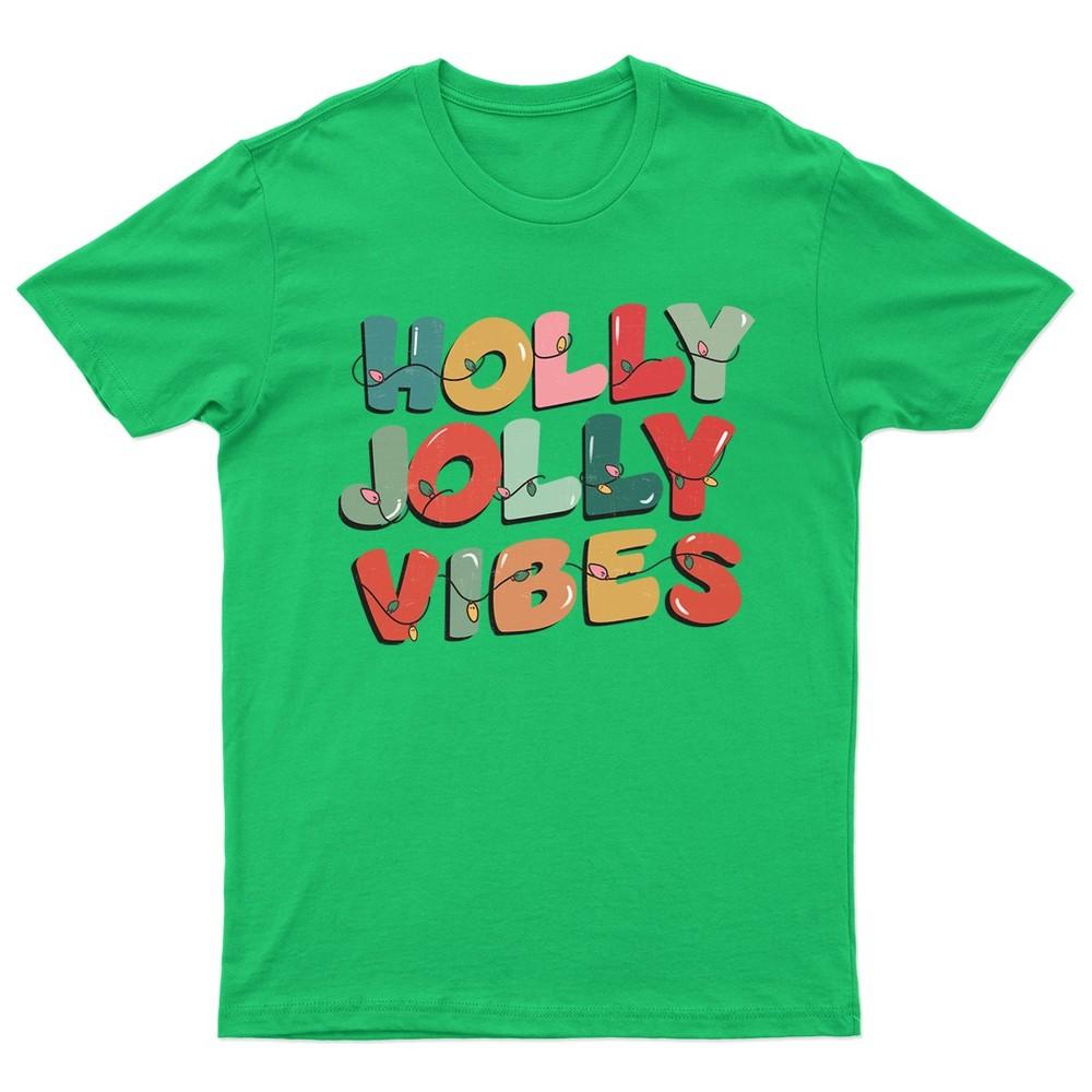 Holly Jolly Vibes Christmas TShirt Unisex Gift Retro Seasonal Funny Xmas S