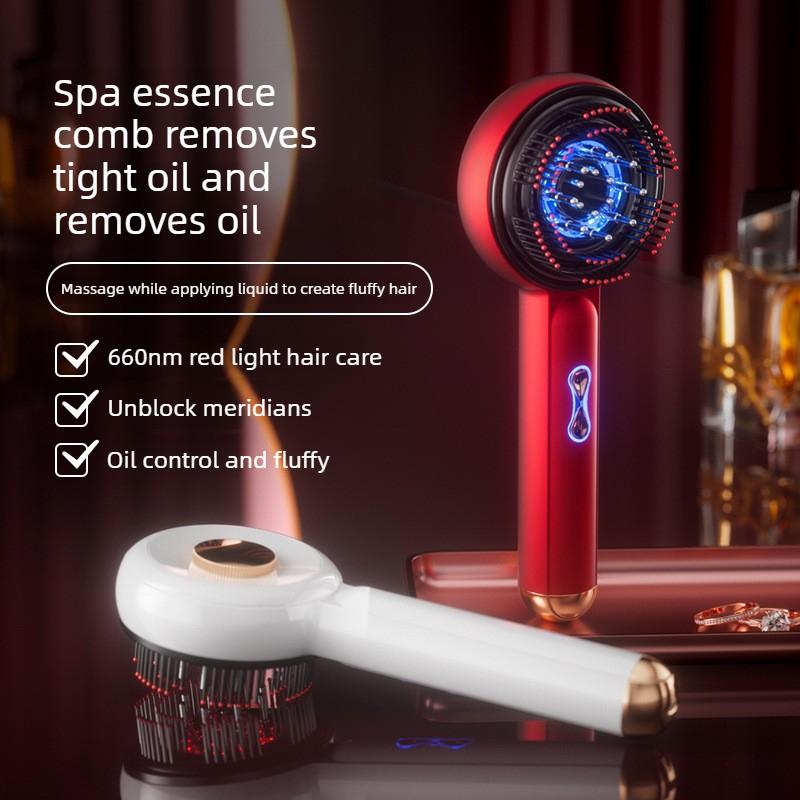 Electric Scalp Massager Comb Hair Growth Therapy Micro-Current Relaxation Red & Blue Light Treatment Oil Delivery Anti-Hair Loss