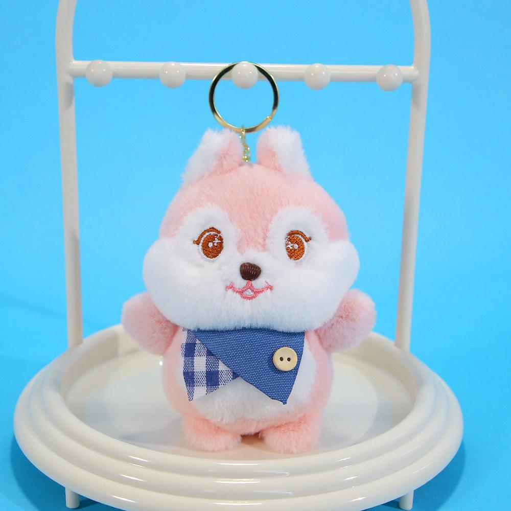 Cute Squirrel Plush Toy With Cozy Scarf For Women Bag Pendant