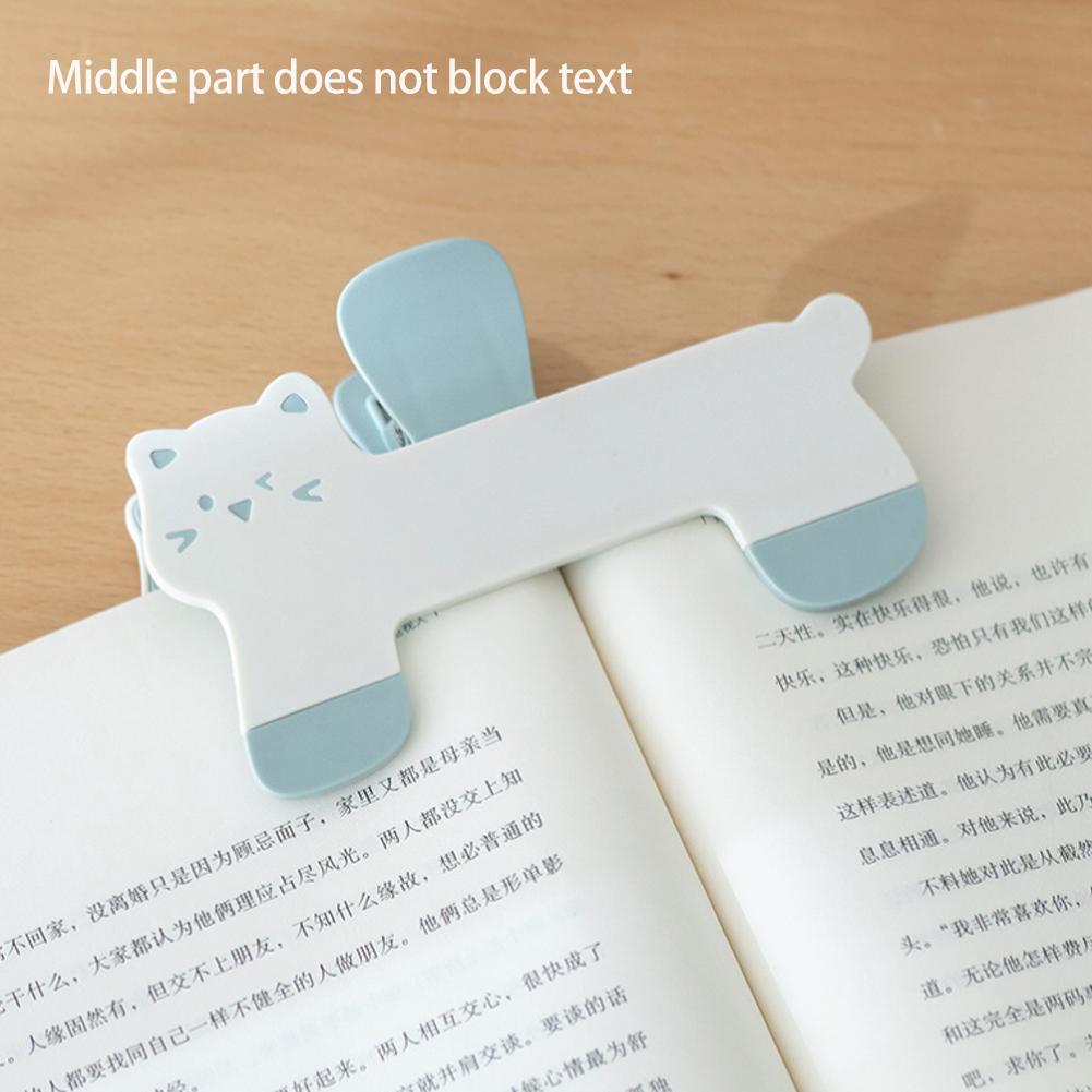 Cat Shape Plastic Book Clip Portable Reading Page Holder Bookmark for Book Lovers College Students Stationery Supplies