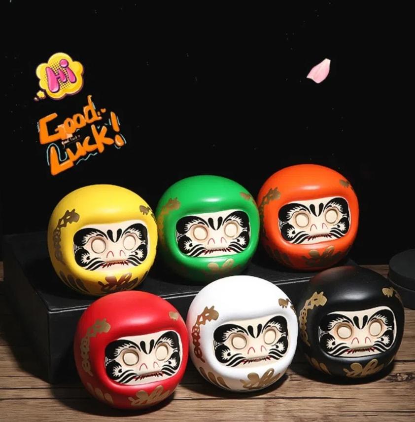 Norocos farmec japonez Daruma păpușă statuie Zen pisică norocoasă avere ornament drăguț cutie de bani decor acasă