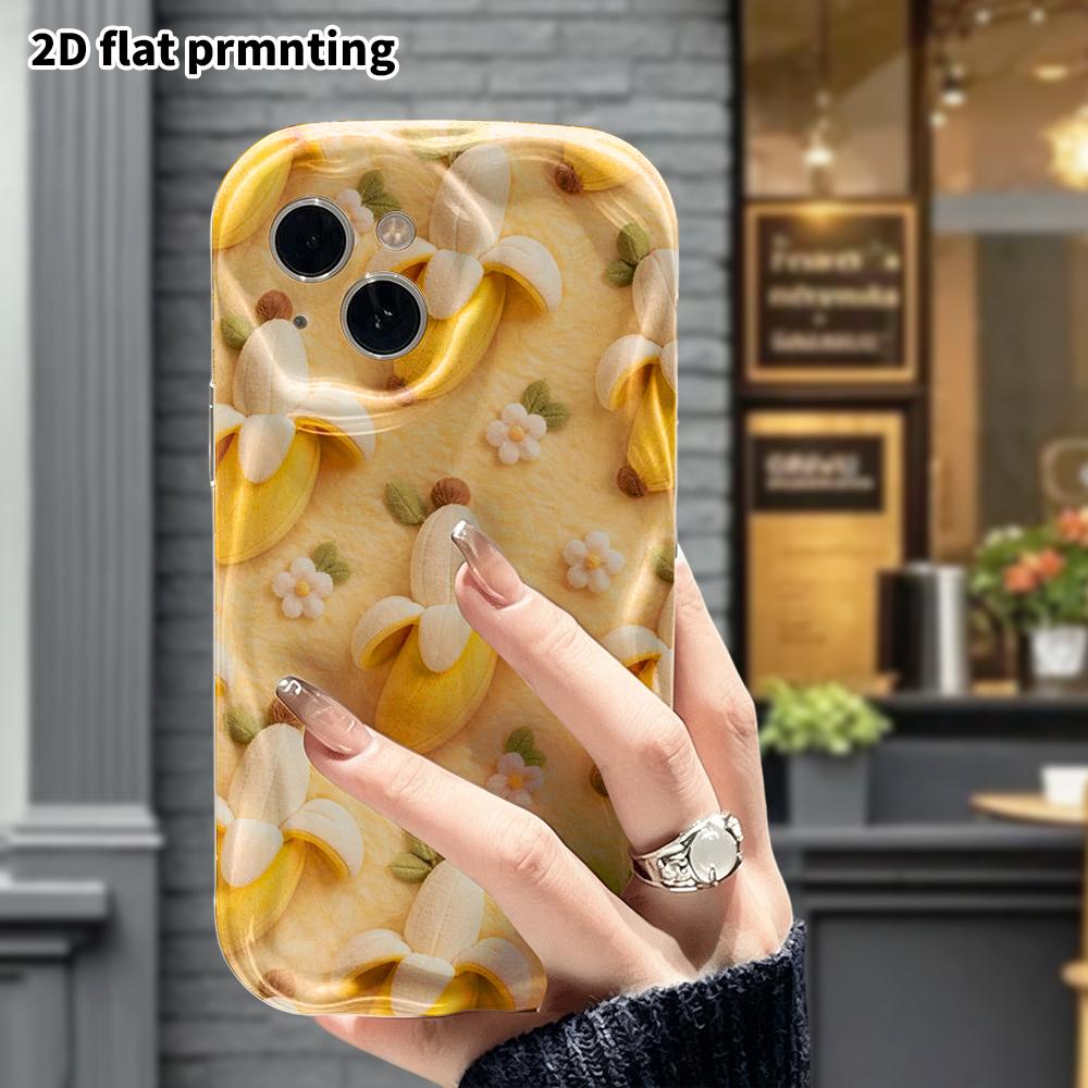 Phone Case: 2D flat, fits iPhone 18, 17, 16, 15, 14, 13, 12Pro protective case, banana felt, perfect Christmas and Halloween holiday gift