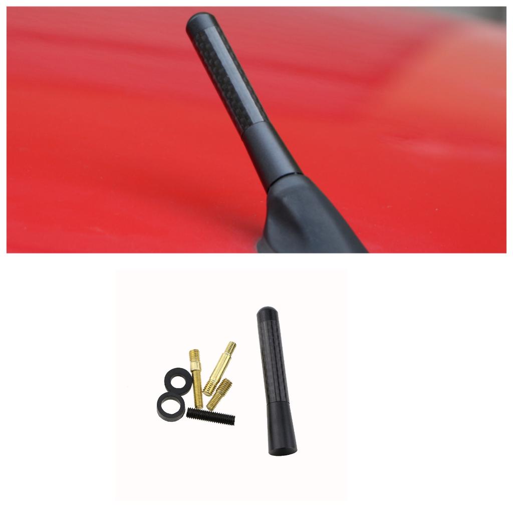 8cm/3.5cm Car Antenna Auto Retrofit Decoration Carbon Fiber Pattern Universal Replacement Black Roof Radio Accessories