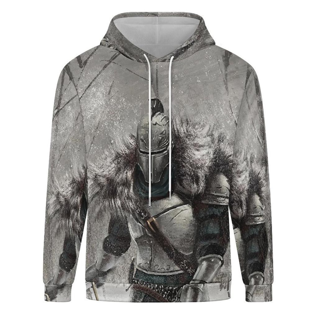 Fashion Autumn/Winter Men/Women Hoodie Oil Painting Style Loose Simple Soldier Illustration Printed Casual Warm Hoodie