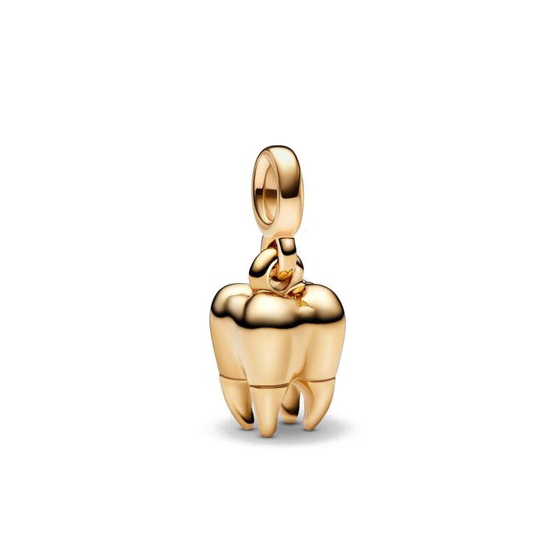 Nowa Europejska Seria Me Miedziany Złoty Słoń, Ząb Wisiorek Odpowiedni Do Małego Otworu Bransoletka Me Akcesoria DIY Biżuteria Charms