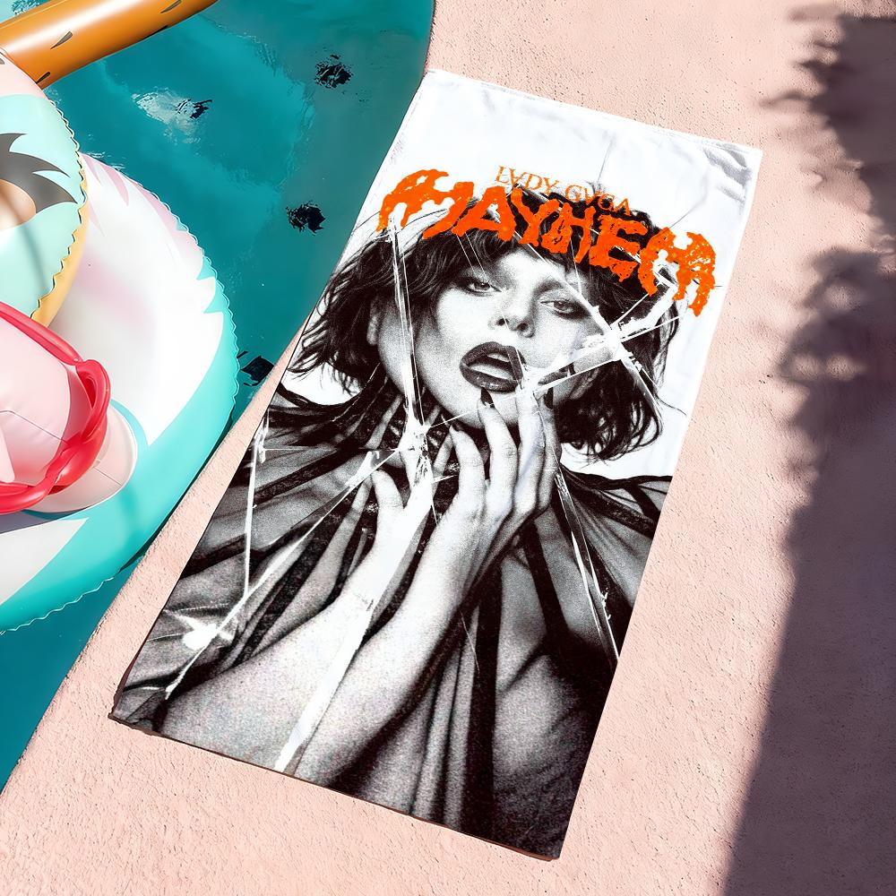 

Hot Singer L-Lady Gaga Mayhem Towel Quick Dry Soft Yoga Swimming Fitness Mountain Climbing Large Beach Towels W30*H60(CM)
