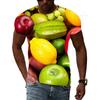 Summer Round Neck 3D Fun Fruit Pattern Print Top Fashionable Casual Short Sleeved Men's T-shirts