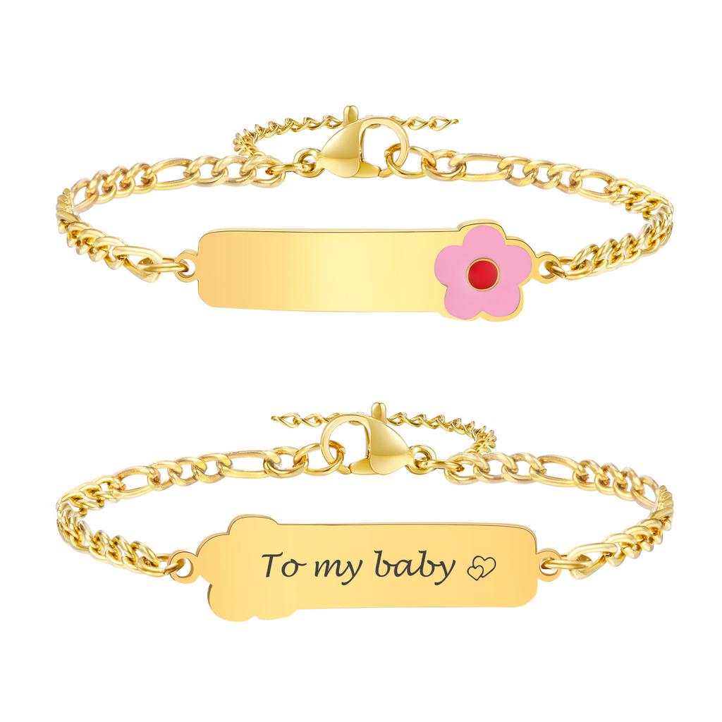 Stainless Steel Jewelry Free Custom Little Friend Bracelets Anti Allergy Engrave Name Bracelets,New Boys Grils Jewelry Gift
