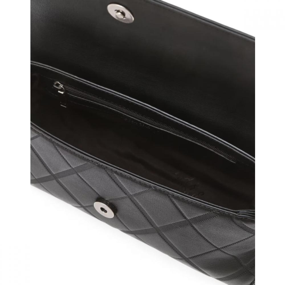 Daks Black Argyle Pattern Leather Flap Shoulder Bag Dcba6e431bk