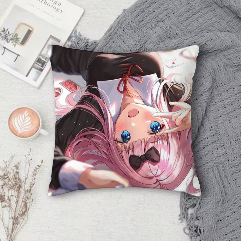 Kaguya-Sama Love Is War Kaguya-Sama Double-Sided Printed Square Pillow Cover Decorative Cushion Cover For Sofa Bedroom Bedside